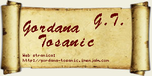 Gordana Tošanić vizit kartica